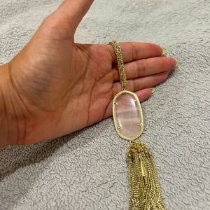 Kendra Scott, long pink pendant necklace
